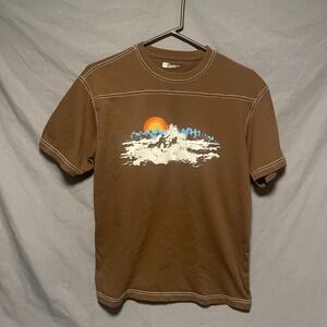 GAP Vintage Brown Arctic T Shirt White Seams Athletic Fit Size M